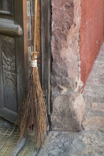 Mexico, San Miguel de Allende Broom in doorway